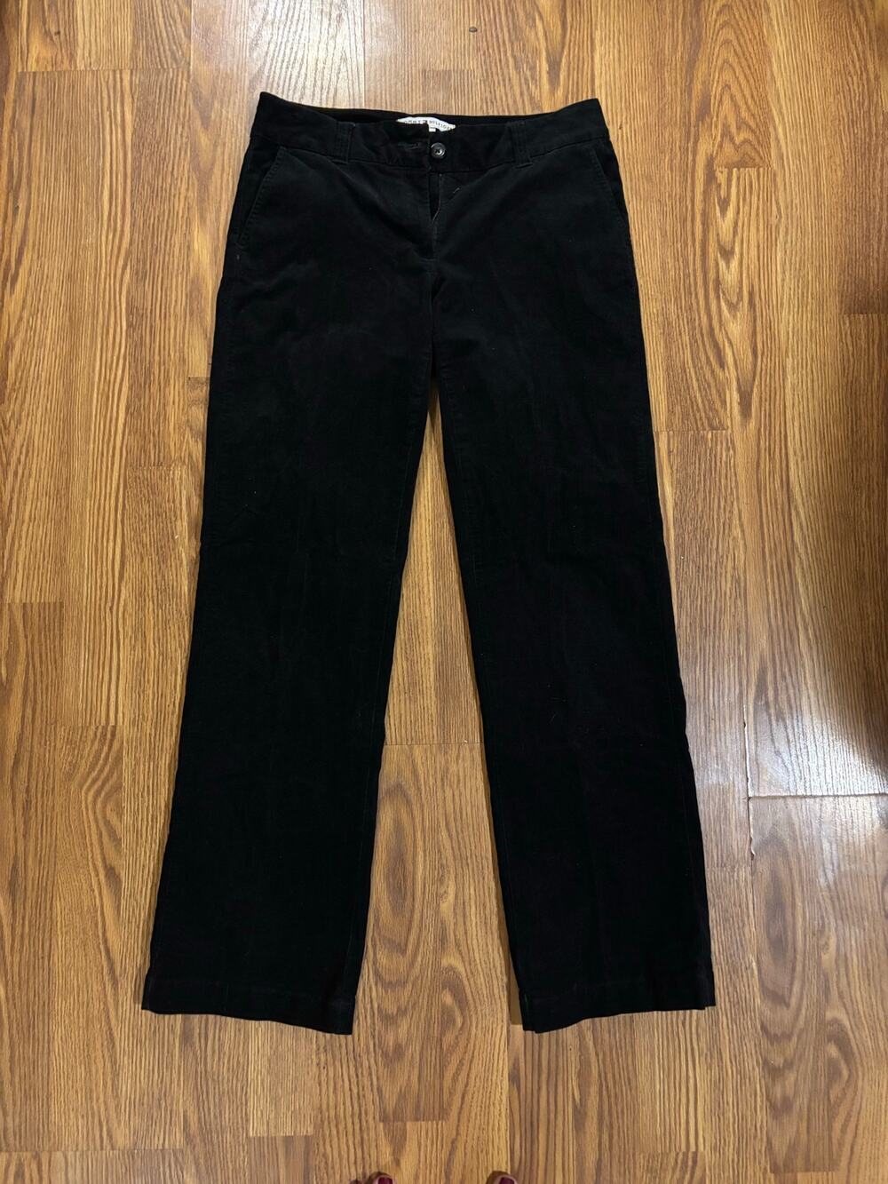 Tommy Hilfiger Black Cordoroy Fall/ Winter Preppy Casual Wide- Leg Pants